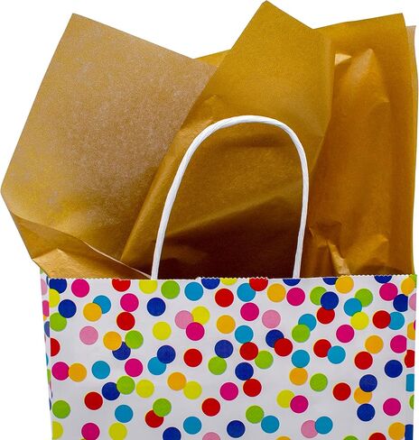 Made in USA 50-Sheet One-Sided Metallic Gift Tissue Paper Pack, 20" X 30" (Gold) in Saudi Arabia