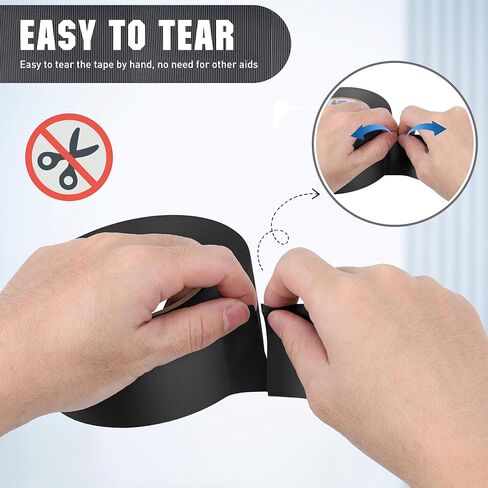 Duct Tape, Heavy Duty PVC Easy Tear Tape, Strong Adhesive Waterproof Duct Tape for Indoor Outdoor Repairs, 2 in x 36 Yard, Black, 1 Roll in Kuwait