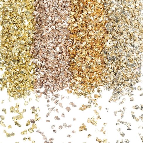 SUNNYCLUE 1 Box 150G 5 Colors Small Crushed Crystals Pink Broken Glass Bulk Metallic Chips Irregular Flakes Glitter Crystals for Crafts Nail Arts Vase Filler Epoxy Jewelry Making Supplies Women Adult in Kuwait