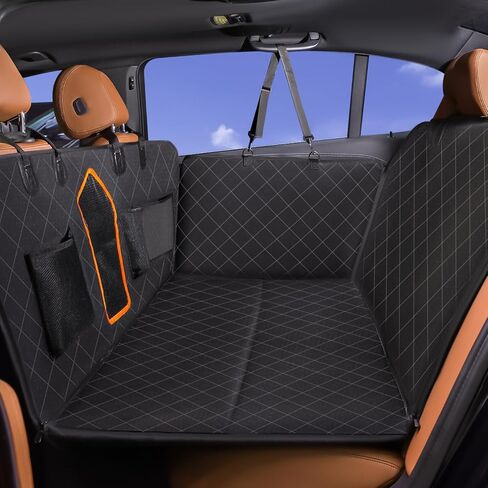 GEARGO XL Dog Car Seat Cover - Heavy Duty 400LB Hard Bottom Back Seat Extender for Cars, SUV & Trucks | Waterproof Pet Hammock with Mesh Window & Storage Pocket | Non-Slip Vehicle Seat Protector (XL) in Saudi Arabia