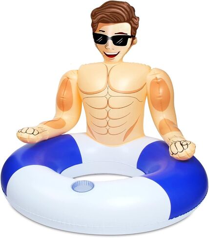 Silph PLC Pool Float, Inflatable Swim Ring with Cup Holder for Party, Pool Toys for Adult/Kids Relaxing & Pool Hunk Ring for Lifeguard in Saudi Arabia