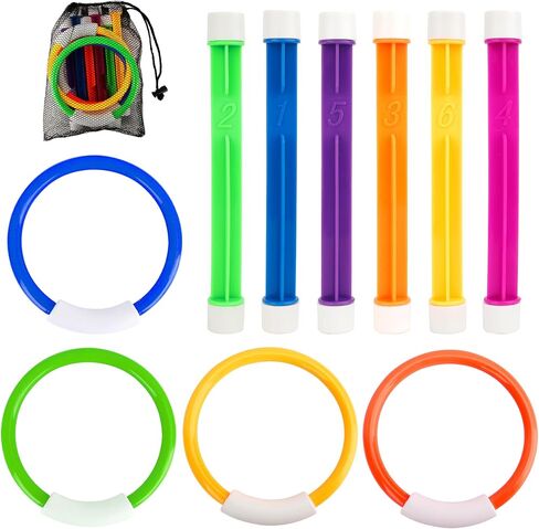 Pool Bath Toys Accessories for Kids Toddlers Ages 4-8, 8 PCS Diving Torpedos Sand Beach Outside Water Play Toys for Summer Swimming Game Party Supplies Favors Gifts Stuff Pool Accessories Must Have in Kuwait