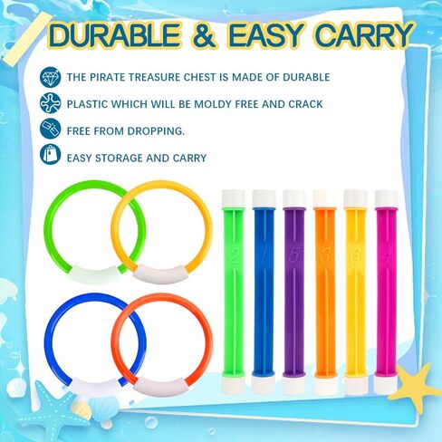 Pool Bath Toys Accessories for Kids Toddlers Ages 4-8, 8 PCS Diving Torpedos Sand Beach Outside Water Play Toys for Summer Swimming Game Party Supplies Favors Gifts Stuff Pool Accessories Must Have in Kuwait