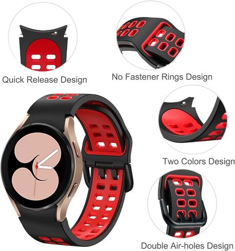 Threeeggs Watch Band for Galaxy Watch 4, 20mm Silicone Strap for Samsung Galaxy Watch 6 / Watch 5 / Watch 5 Pro, Soft Sports Wristband for Women Men in Kuwait