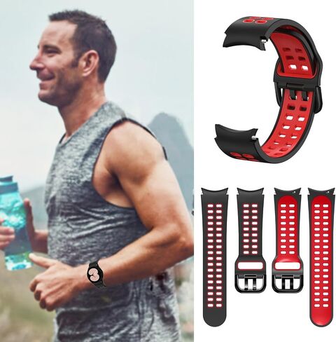 Threeeggs Watch Band for Galaxy Watch 4, 20mm Silicone Strap for Samsung Galaxy Watch 6 / Watch 5 / Watch 5 Pro, Soft Sports Wristband for Women Men in Kuwait