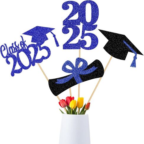 TeePolly 24Pcs Purple 2025 Graduation Centerpiece Sticks, Graduation Party Centerpieces for Tables 2025 Purple Class of 2025 Graduation Table Centerpieces Decorations in Kuwait