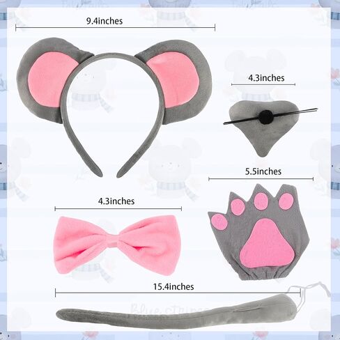 CUBACO Lion Costume Headband for Women Pig Ears Nose and Tail Set Halloween Paw for Adult Cosplay Parties Animal Accessories in Saudi Arabia