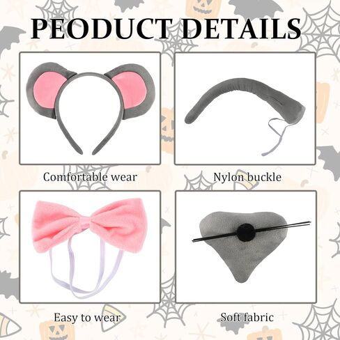 CUBACO Lion Costume Headband for Women Pig Ears Nose and Tail Set Halloween Paw for Adult Cosplay Parties Animal Accessories in Saudi Arabia