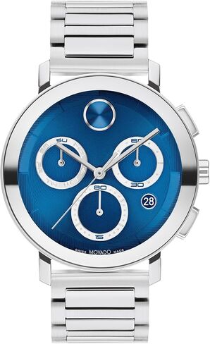 Movado Bold Evolution 2.0 Men's Watch - Swiss Quartz, Stainless Steel Link Bracelet - 3 ATM Water Resistance - Luxury Fashion Timepiece for Him - 42mm in Saudi Arabia