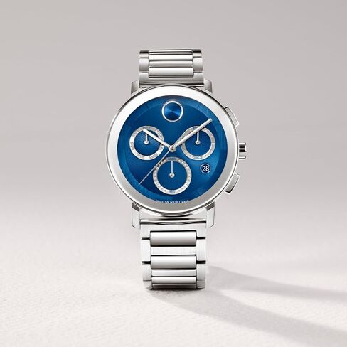 Movado Bold Evolution 2.0 Men's Watch - Swiss Quartz, Stainless Steel Link Bracelet - 3 ATM Water Resistance - Luxury Fashion Timepiece for Him - 42mm in Saudi Arabia