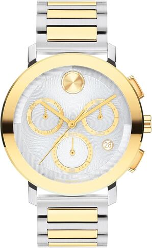 Movado Bold Evolution 2.0 Men's Watch - Swiss Quartz, Stainless Steel Link Bracelet - 3 ATM Water Resistance - Luxury Fashion Timepiece for Him - 42mm in Saudi Arabia
