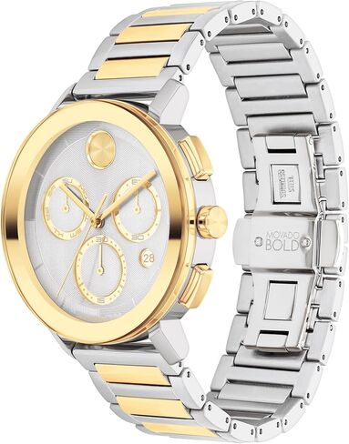 Movado Bold Evolution 2.0 Men's Watch - Swiss Quartz, Stainless Steel Link Bracelet - 3 ATM Water Resistance - Luxury Fashion Timepiece for Him - 42mm in Saudi Arabia