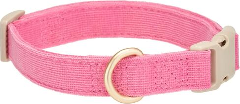 Soft Cotton Dog Collar Adjustable Corduroy Dog Collars for Small Medium Large Female Dogs(Hot Pink,Medium) in Kuwait