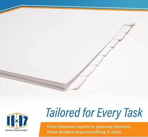 11x17 White 8 Tabbed Dividers Extra Long (16 per Package) with Holes in Saudi Arabia