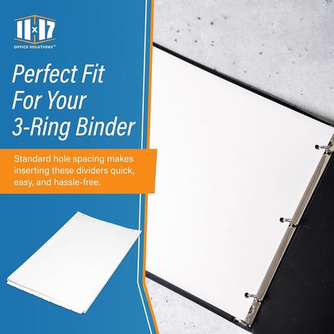 11x17 White 8 Tabbed Dividers Extra Long (16 per Package) with Holes in Saudi Arabia