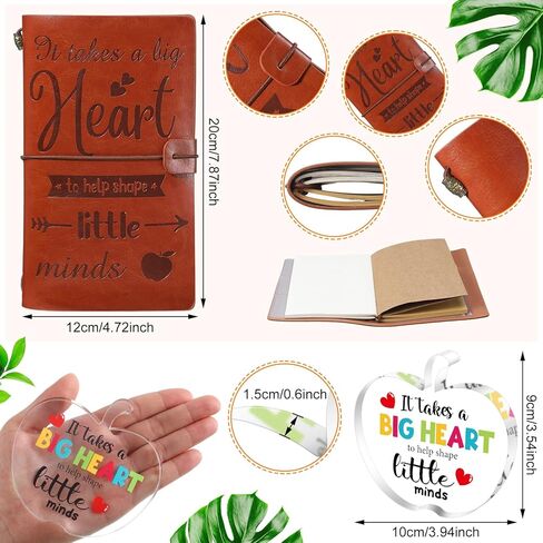 2 PCS Class of 2025 Teacher Education Gifts CHESS CHEST CHEST 1 Acrylic Apple Sign 1 Process Notebook Retro Diary Write Notepad XMAS Traduation Teachers Education Day Retirement (Style 3) in Kuwait