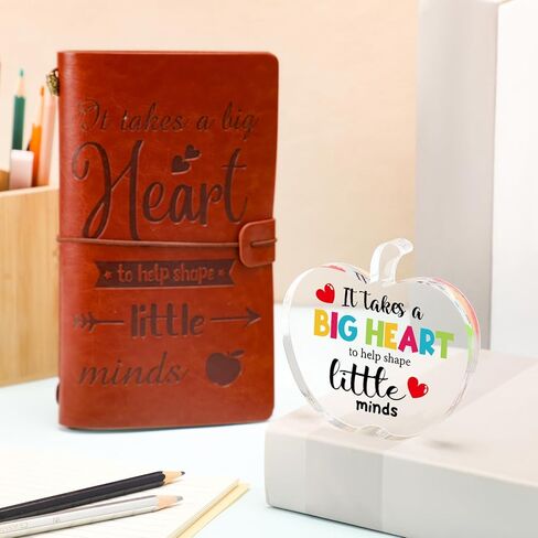 2 PCS Class of 2025 Teacher Education Gifts CHESS CHEST CHEST 1 Acrylic Apple Sign 1 Process Notebook Retro Diary Write Notepad XMAS Traduation Teachers Education Day Retirement (Style 3) in Kuwait