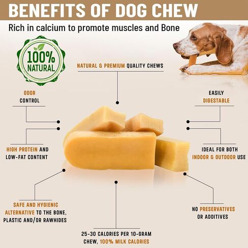 Himalayan Yak Chews for Dogs - 100 ٪ من جبنة الجبن الطبيعية والصحية - العصي الكبيرة (5 عبوات) من الجبن - عظام عظام عالية البروتين خالية من الغلوتين للكلاب - مثالية لمضغ طويل الأمد in Saudi Arabia
