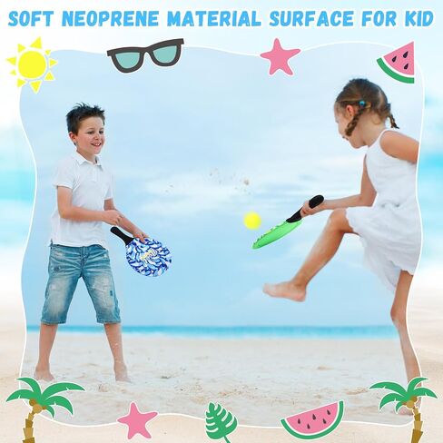 4 Pcs Water Paddle and Ball Set Beach Paddle Ball Waterproof Paddle Outdoor Games for Kids Teens Adults Swimming Pool Beach Game (Blue, Green) in Saudi Arabia