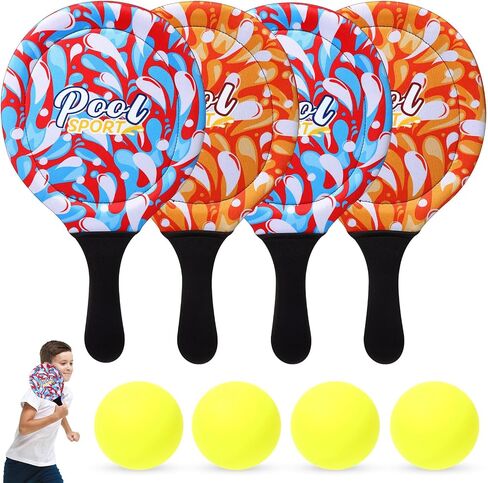 4 Pcs Water Paddle and Ball Set Beach Paddle Ball Waterproof Paddle Outdoor Games for Kids Teens Adults Swimming Pool Beach Game (Blue, Green) in Saudi Arabia