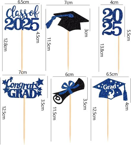 60 Pcs 2025 Graduation Cupcake Toppers,Glitter Class of 2025 Cupcake Toppers 2025 Congrats Grad Cap Diploma Cupcake Picks for Graduation Theme Party Cake Decorations,Gold in Saudi Arabia