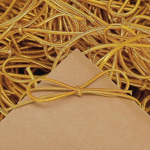200 Pcs Stretch Loops Metallic Elastic Cord Pre Tied Ornament Strings Elastic Ribbon for Tags String Bows for Gift Wrapping Crafts Tags Boxes Bow (Silver, 10 inch/200pcs) in Saudi Arabia