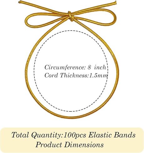200 Pcs Stretch Loops Metallic Elastic Cord Pre Tied Ornament Strings Elastic Ribbon for Tags String Bows for Gift Wrapping Crafts Tags Boxes Bow (Silver, 10 inch/200pcs) in Saudi Arabia