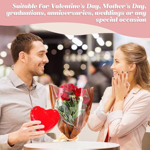 Harloon 100 Pcs Flower Wrapping Bags 11 x 5.1 x 17.3in Kraft Paper Flower Sleeves for Bouquet Clear Flower Wrapping Paper Multiple Flower Packaging Bag for Mother's Day Anniversary Wedding (Colorful) in Saudi Arabia