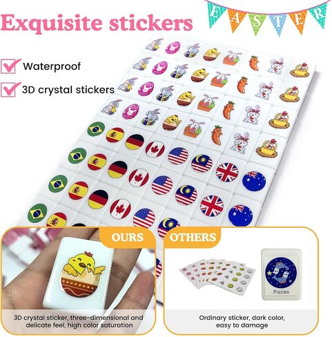 Seaside Escape Game Blocks， Mahjong Tile Game Sets with 65 Tiles 30mm Easter Pattern with Handbag. in Saudi Arabia
