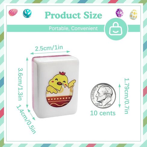 Seaside Escape Game Blocks， Mahjong Tile Game Sets with 65 Tiles 30mm Easter Pattern with Handbag. in Saudi Arabia