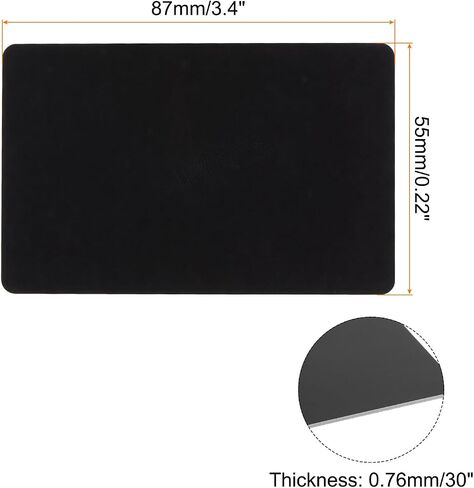 MECCANIXITY 10Pcs Blank PVC Cards Color, CR80 30 Mil Plastic Cards Blank ID Card Waterproof for ID Badge, Credit Cards, Identification Badges, Printer, Black in Kuwait
