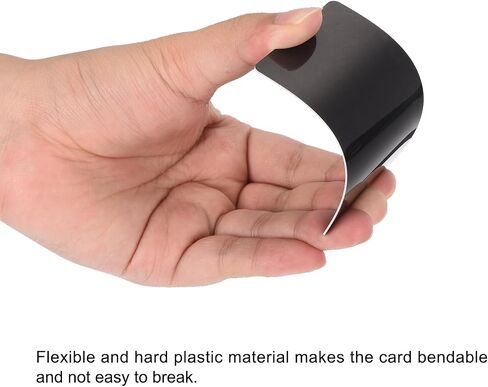 MECCANIXITY 10Pcs Blank PVC Cards Color, CR80 30 Mil Plastic Cards Blank ID Card Waterproof for ID Badge, Credit Cards, Identification Badges, Printer, Black in Kuwait