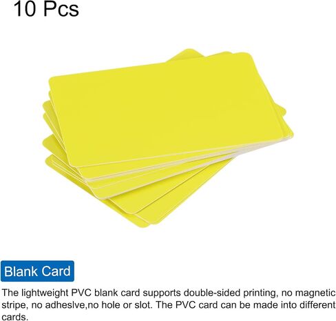 MECCANIXITY 10Pcs Blank PVC Cards Color, CR80 30 Mil Plastic Cards Blank ID Card Waterproof for ID Badge, Credit Cards, Identification Badges, Printer, Black in Kuwait