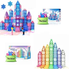 94pcs Diamond Magnetic Tiles Girl Toys Age 6-7 6-8 3-5 Ice Toys for Girls Birthday Gifts & Toys for 3 4 5 6 7 8+ Year Old Girls & Boys Magnetic Building Blocks Princess Toys Gifts