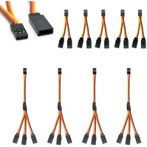 9 PCS JR/FUTABA Style Servo y Tharness يؤدي الكابل الخليط الذكور إلى سلك تمديد الإناث لنماذج سيارات الطائرات RC