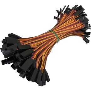 powerday®100pcs 15cm 150mm Male to Female JR Plug RC Servo Extension Lead Wire Cable