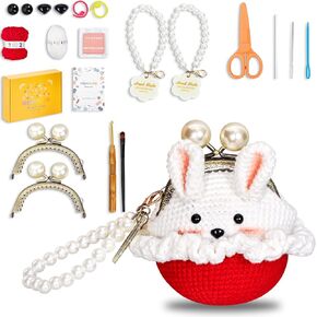 Kanaloa Crochet Kits للمبتدئين - مجموعة من الحياكة المصنوعة يدويًا مع الغزل ، والسنانير ، ودروس الفيديو - هدايا لطيفة للبالغين ، والنساء المحفوظات المحفظة المحفظة.