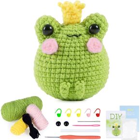 طقم الكروشيه Vochic للمبتدئين اللطيف الكروشيه الكروشيه Kit Kit Diy Crochet Starter Kit مع هدية تعليمية فيديو خطوة بخطوة للأصدقاء الكبار الأطفال