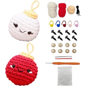 مجموعة كروشيه Maimaimao للمبتدئين 4 PCS KIRDAM CROCHET KIT للمبتدئين البالغين مع فيديو خطوة بخطوة عيد الميلاد يوم جديد الحفل هدايا عيد الميلاد هدايا