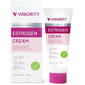 Estrogen Cream For Women, Natural Bioidentical Estrogen Cream, Hot Flashes Menopause Relief, Estrogen Cream With Wild Yam, Menstrual Cycle & Body Balance Support, Menopause Support For Women, Helps Reduce Hot Flashes, Paraben-Free, Vegan, 3-Month Supply(4