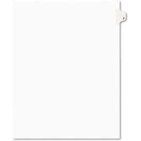 Avery Legal Exhibit Dividers ، Tab Table: 2 ، White ، Letter ، 25/Pack (11912)