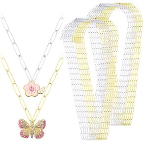 Landical 20 PCS Gold and Silver Paperclip Charm Chair Kit Mit Mort of Jewelry Making Stains Stains Steflable مع مشابك جراد البحر بشكل كبير للنساء الرجال