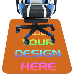 Personalized Rectanglar Office Chair Mat Design with Your Photo Text Logo Name for Hardwood Floor Custom Gaming Chair Floor Mat Carpets Anti-Slip Floor Protector 36x48 Inch, 1PC, Blank Black