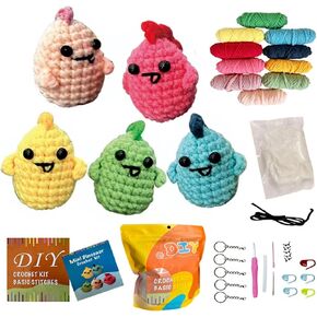 Xinpinzhou Crochet Kit for Beginners Adults Kids, Animal Dinosaurs Easy DIY Beginning How Learn to Crocheting Starter Set Advanced Crochetta Chrochet Crafting Knitting Crafts for Adults Hobby Women