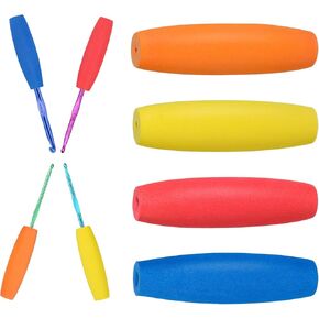 4 PCS CROCHET HOOK CLIPS ، MULTI COLL CORCOCHET HOOK GRIP ، EVA CORCHET HOABS GRIPS لعشاق الصياغة المفاصل