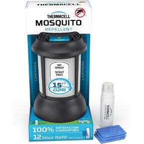 Thermacell Mosquito Repellent Lantern; No Spray Mosquito Repellent For Patios; Includes 12-Hours of Protection; DEET-Free, Scent-Free, No Flame Citronella Candle Alternative
