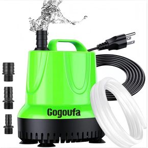 Submersible Water Pump with 5 Ft tubing and 3 Nozzles, 850 GPH, 60W, Small Sump Pump for Fish Tank, Pond, Aquarium, Hydroponic Systems