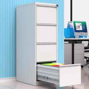 Keiki Heavy-Duty Steel Feel File Cabinet مع خزانة أمان قفل 4 لاعبين للوثائق واللوازم المكتبية والملفات القانونية