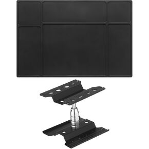 chunful RC Silicone Pit Pit Mat Somdering Mat Car Car Set ، حصيرة أعمال الإصلاح لمدة 1/18 1/24 RC Car و Aluminium RC Car Stand مع رفع الدوران 360 درجة لمدة 1/24 1/18 RC Crawler