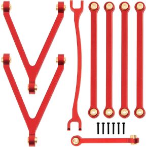 8pcs sharegoo aluminy aluminium chassis chassis rolds rod & stering inciage متوافق مع 1/24 FMS FCX24M RC Parts (Black)